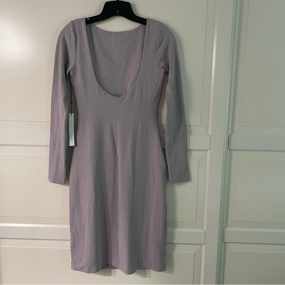 NEW Susana Monaco rianne dove gray long sleeve scoop back dress nwt 15930 - Picture 3 of 10